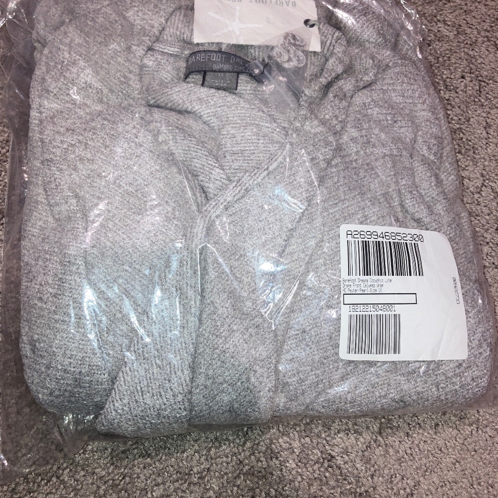 Barefoot Dreams Cozychic Lite Drape Front Calypso Wrap HE Pewter/pearl Size 1x